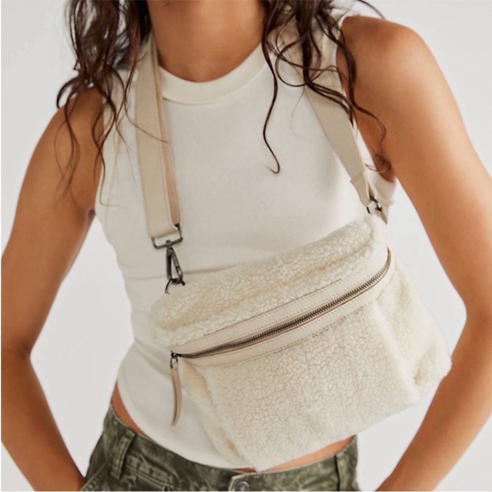 NEW Free People Maisie Muff Sling Bag in Cream/ Parchment